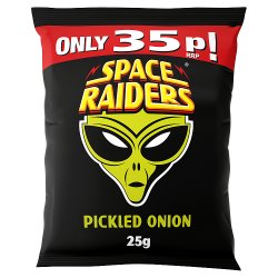 Space Raiders Pickled Onion Crisps 25g, 35p PMP