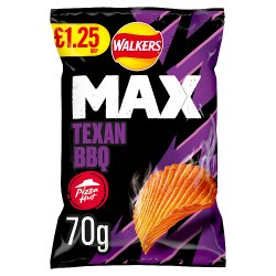 Walkers Max Pizza Hut Texan BBQ Crisps £1.25 RRP PMP 70g