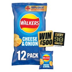 Walkers Cheese & Onion Multipack Crisps 12x25g