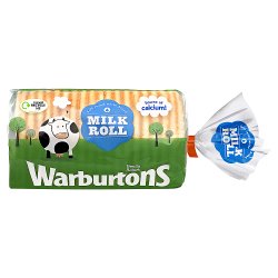 Warburtons Soft Round White Bread Milk Roll 400g
