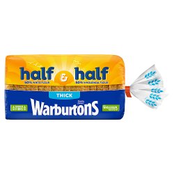 Warburtons Half White Half Wholemeal Thick 800g