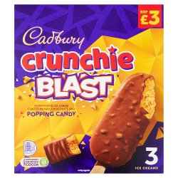 Cadbury Crunchie Blast Ice Creams 3 x 100ml (300ml)