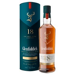 Glenfiddich Aged 18 Years Single Malt Scotch Whisky 70cl