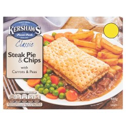 Kershaws Classic Steak Pie & Chips with Carrots & Peas 400g