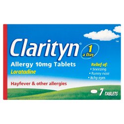 Clarityn Allergy Tablets 10mg Loratadine for Allergy and Hayfever Relief - 7 Tablets
