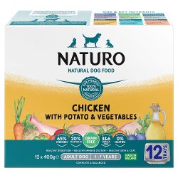 Naturo Natural Dog Food Chicken with Potato and Vegetables Adult Dog 1 - 7 Years 12 x 400g