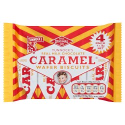Tunnock's Real Milk Chocolate Caramel Wafer Biscuits 4 x 30g