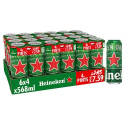Heineken Premium Lager Beer Pint Can 4x568ml