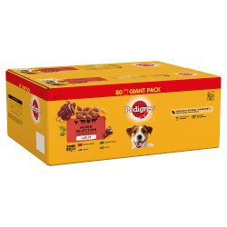 Pedigree Adult Wet Dog Food Pouches Mixed in Jelly Giant Pack 80 x 100g