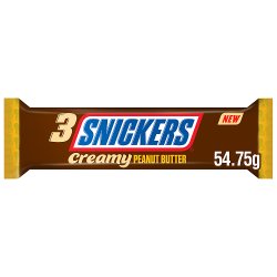 Snickers Creamy Peanut Butter & Milk Chocolate Snack Bar Trio 54.75g