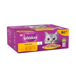 Whiskas 7+ Poultry Feasts Senior Wet Cat Food Pouches in Jelly 80 x 85g