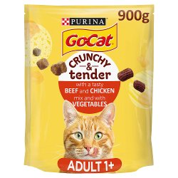 Go-Cat® Crunchy & Tender with Beef and Chicken mix with Vegetables Dry Cat Food 900g