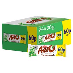 Aero Bubbly Peppermint Mint Chocolate Bar 36g PMP 60p