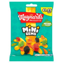 Maynards Bassetts Mini Gems Sweets Bag £1.25 PMP 160g