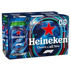 Heineken 0.0% Alcohol Free Lager Beer Can 6x330ml
