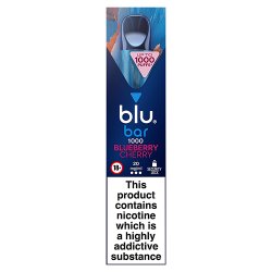 blu bar 1000 Blueberry Cherry Disposable Vape 20mg/ml