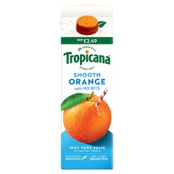 Tropicana Smooth Orange with No Bits 850ml