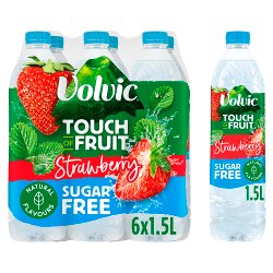 Volvic Touch of Fruit Sugar Free Strawberry Natural Flavoured Water 6 x 1.5L