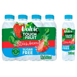 Volvic Touch of Fruit Sugar Free Strawberry Natural Flavoured Water 12 x 500ml