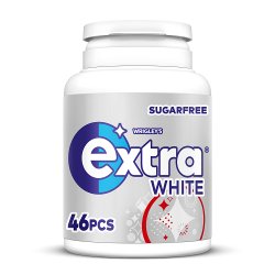 Extra White Chewing Gum Sugar Free Bottle 46 Pieces