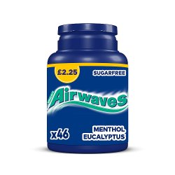 Airwaves Menthol & Eucalyptus Sugarfree Chewing Gum £2.25 PMP Bottle 46 Pieces