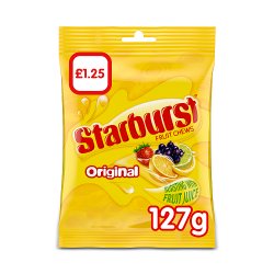 Starburst Vegan Chewy Sweets Fruit Flavoured Pouch Bag £1.25 PMP 127g