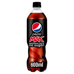 Pepsi Max No Sugar Cola Bottle 600ml