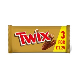 Twix Caramel & Milk Chocolate Fingers Biscuit Snack Bars Multipack £1.25 PMP 3 x 40g