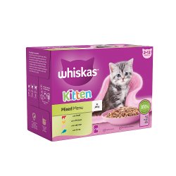 Whiskas Kitten Mixed Menu Wet Cat Food Pouches in Jelly 12 x 85g