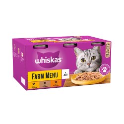 Whiskas Farm Menu Adult Wet Cat Food in Jelly Tin 6 x 400g