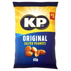 KP Original Salted Peanuts 65g, £1 PMP