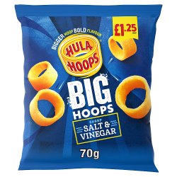 Hula Hoops Big Hoops Salt & Vinegar Crisps 70g, £1.25 PMP