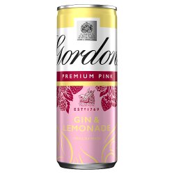 Gordon's Premium Pink Gin & Lemonade 5% vol 250ml Can PMP £2.19