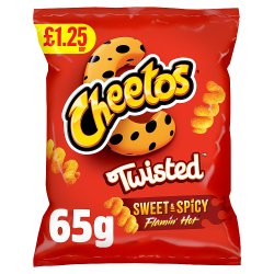 Cheetos Twisted Flamin' Hot Snacks Crisps £1.25 RRP PMP 65g
