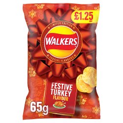 Walkers Festive Turkey Flavoured Crisps Sharing Bag PMP 65g