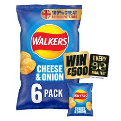 Walkers Cheese & Onion Multipack Crisps 6x25g