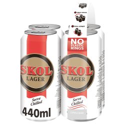 Skol Lager Beer 4 x 440ml Cans