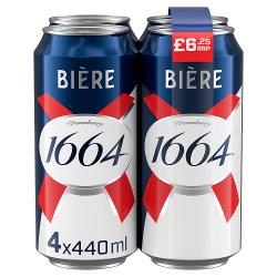 Kronenbourg 1664 Biere Beer Lager 4x440ml cans PM £6.25 