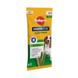Pedigree Dentastix Fresh Adult Medium Dog Treats 5 x Dental Sticks 128g