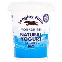Longley Farm Yorkshire Natural Yogurt Fat Free Bio 450g