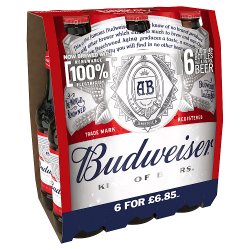 Budweiser Lager Beer Bottles 6 x 300ml