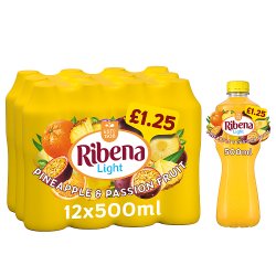 Ribena Pineapple & Passion Fruit Juice Drink No Added Sugar 500ml £1.25