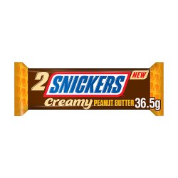 Snickers Creamy Peanut Butter & Milk Chocolate Snack Bar Duo 36.5g