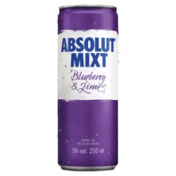 Absolut Mixt Blueberry & Lime Mixed Vodka Drink 250ml