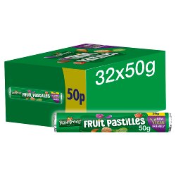 Rowntree's Fruit Pastilles Vegan Friendly Sweets Tube 50g PMP 50p