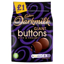 Cadbury Darkmilk Giant Buttons Chocolate Bag £1 90g