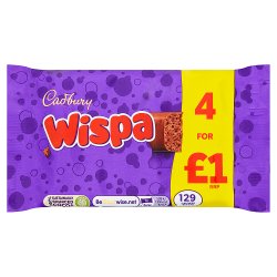 Cadbury Wispa Chocolate Bar 4 Pack £1 94.8g