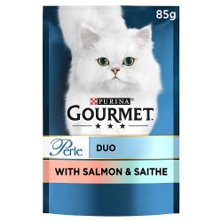 Gourmet Perle Cat Food Duo with Salmon & Saithe 85g