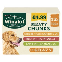 Winalot Meaty Chunks in Gravy 12 x 100g (1200g)