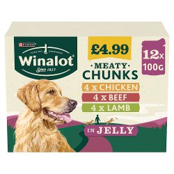 Winalot Meaty Chunks in Jelly 12 x 100g (1.2kg)